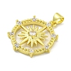 Rack Plating Brass Micro Pave Clear Cubic Zirconia Pendants KK-B091-46G-2