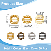 240pcs 4 Colors Rectangle Alloy Buckle FIND-NB0003-97-2