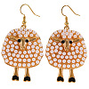 Alloy & Plastic Imitation Pearl & Rhinestone Pendant Necklaces & Dangle Earrings WG338F7-06-3