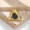 Triangle 304 Stainless Steel Rhinestone Open Cuff Rings for Women RJEW-M048-03P-4