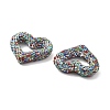 Heart Shape Polymer Clay Rhinestone Beads CLAY-NH0001-09A-4