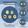 SUPERFINDINGS 24Pcs 12 Style Textured 201 Stainless Steel Pendants STAS-FH0001-98-3