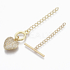 Brass Micro Pave Clear Cubic Zirconia Chain Extender KK-T059-02G-NF-2