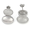 Oval Clear Cubic Zirconia Stud Earrings EJEW-Q387-04P-1