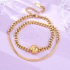 304 Stainless Steel Curb Chain Wrap Bracelets for Women BJEW-A036-12G-1