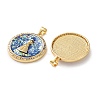 Brass Micro Pave Clear Cubic Zirconia Pendants KK-S048-11G-2