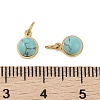 Ion Plating(IP) Synthetic Turquoise Half Round Charms with Jump Ring STAS-A097-05G-06-3