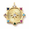 Eco-Friendly Brass Micro Pave Colorful Cubic Zirconia Pendants LS-ZIRC-C027-06G-02-RS-1