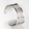 Tarnish Resistant 304 Stainless Steel Filigree Cuff Bangles X-STAS-S060-05-2