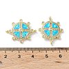 Rack Plating Brass Micro Pave Clear Cubic Zirconia Connector Charms KK-C041-29G-3