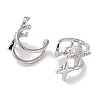 Star Brass Micro Pave Cubic Zirconia Cuff Earrings EJEW-E310-17P-2