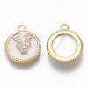 Brass Micro Pave Cubic Zirconia Pendants KK-T062-04V-NF-2