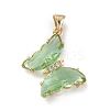 Brass Micro Pave Clear Cubic Zirconia Pendants ZIRC-P079-D01-10-1