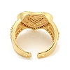 Heart Clear Cubic Zirconia Wide Open Cuff Ring RJEW-L121-041G-3
