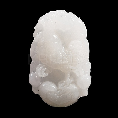 Natural White Jade Carved Pendants G-S384-01J-1