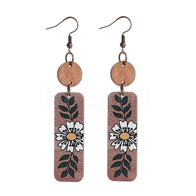Wood Dangle Earrings FS-WG55ED2-01-1