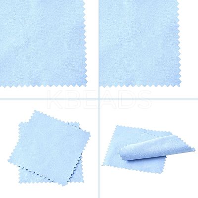 15Pcs Faux Suede Fabric Square Silver Polishing Cloth AJEW-FS0001-46-1