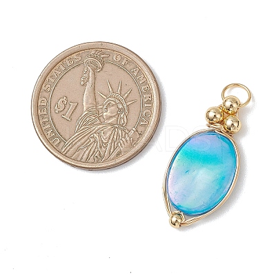 9Pcs 3 Colors Dyed Natural Shell Pendants PALLOY-JF04838-1