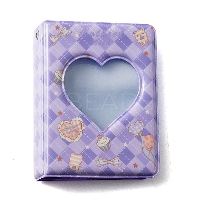 3 Inch PVC Mini Photo Album with Heart Window AJEW-WH0324-86A-1