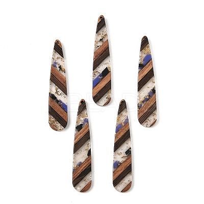 Transparent Resin & Walnut Wood Big Pendants RESI-E050-01A-1