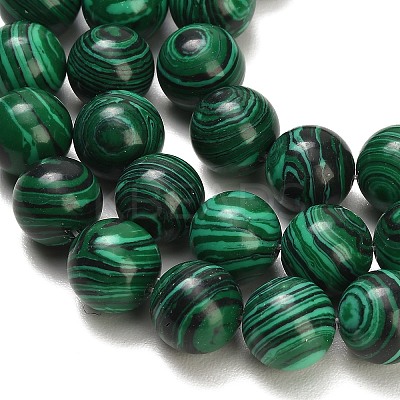 Dyed Synthetic Malachite Beads Strands GG-CBA6382-A03-12mm-1