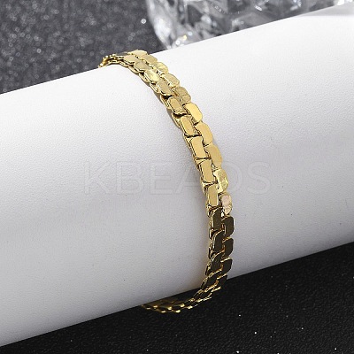 304 Stainless Steel Snake Link Chain Bracelets for Women LS-BJEW-F488-22G-1