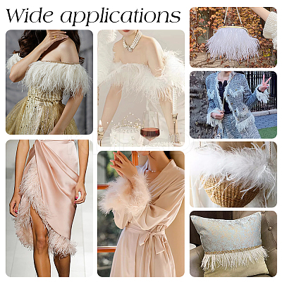 2 Yards Fashion Ostrich Feather Cloth Strand Costume Accessories FIND-GA0003-68A-1
