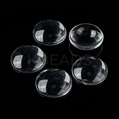 Transparent Glass Cabochons GGLA-R026-25mm-1