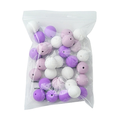 30Pcs 3 Colors Silicone Beads Round Rubber Bead 15MM Loose Spacer Beads for DIY Supplies Jewelry Keychain Making SIL-FS0001-01A-1