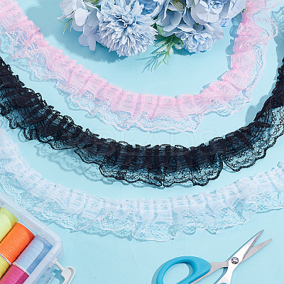 20M Polyester Pleated Lace Trim OCOR-HY0001-20C-1