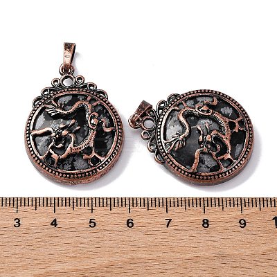 Natural Snowflake Obsidian Pendants G-A241-02R-19-1