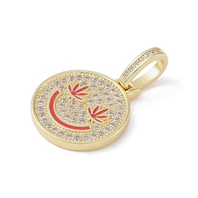 Brass Micro Pave Cubic Zirconia Pendants ZIRC-NH0001-01G-1