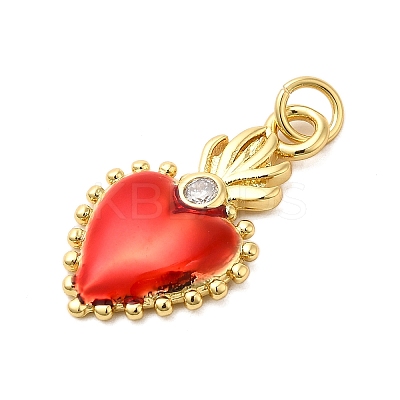 Brass Micro Pave Cubic Zirconia Pendants KK-P303-15A-G-1
