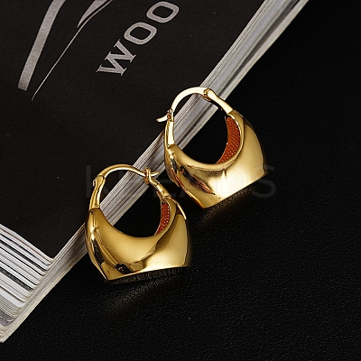 Brass Bag Shape Hoop Earrings for Women EJEW-E280-01G-1