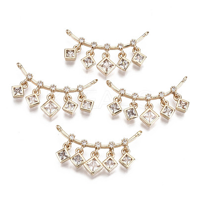 Brass Micro Pave Cubic Zirconia Pendants KK-R111-027-1