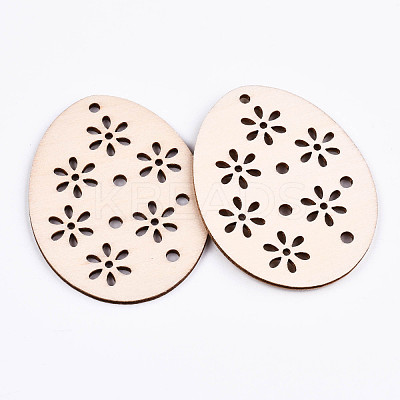 Undyed Natural Wooden Big Pendants WOOD-S058-010-1