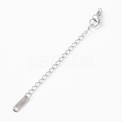 304 Stainless Steel Chain Extender with Oval Charms STAS-G383-09P-1