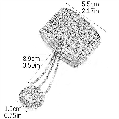 Brass Rhinestone Multi-strand Bracelets FS-WG4104F-01-1