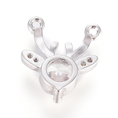 Christmas Brass Micro Pave Cubic Zirconia Pendants ZIRC-G166-03-1
