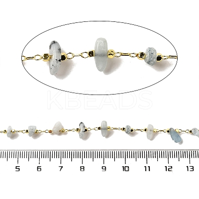 Handmade Natural Aquamarine Chip Beaded Chains CHC-F020-10G-09-1