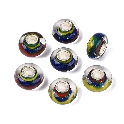 Handmade Lampwork & Brass Core European Beads LAMP-N044-08S-01-1