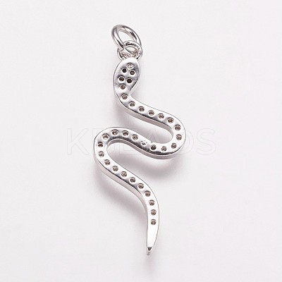 Brass Cubic Zirconia Pendants KK-P134-27P-1