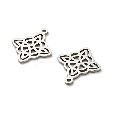 201 Stainless Steel Rhombus Pendants STAS-R166-01P-1