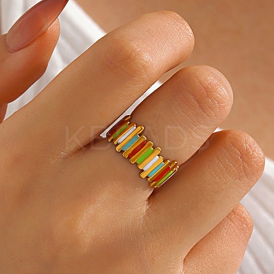 304 Stainless Steel Cuff Open Rings for Women LS-RJEW-I113-02G-04-1
