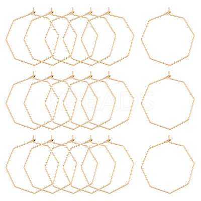 40Pcs Ion Plating(IP) 316 Stainless Steel Hoop Earrings Findings STAS-DC0003-91-1