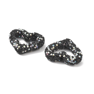 Heart Shape Polymer Clay Rhinestone Beads CLAY-NH0001-09B-04-1