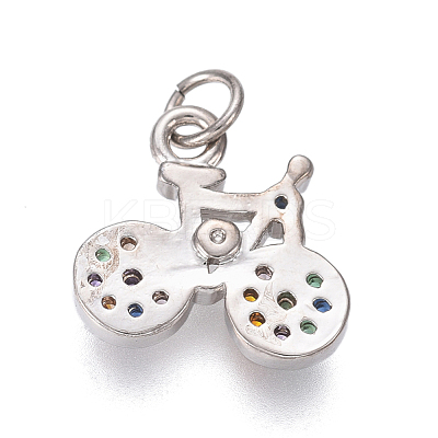 Brass Micro Pave Cubic Zirconia Charms ZIRC-I032-67P-1