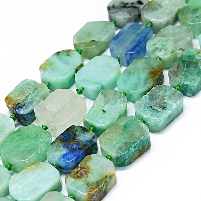 Natural Chrysocolla and Lapis Lazuli Beads Strands G-F725-09-1