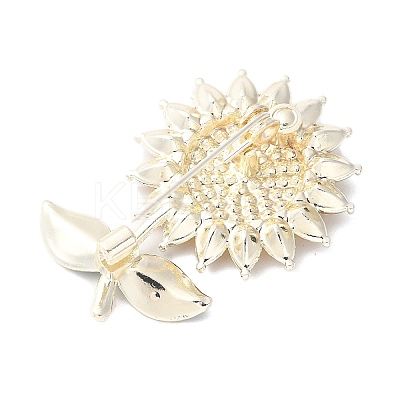 Sunflower Alloy Rhinestone Brooches for Backpack Clothes LS-JEWB-F038-04LG-1