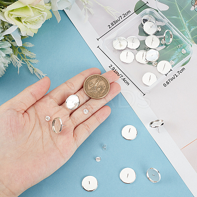 20Pcs Brass Stud Earring Settings KK-BBC0010-56A-1